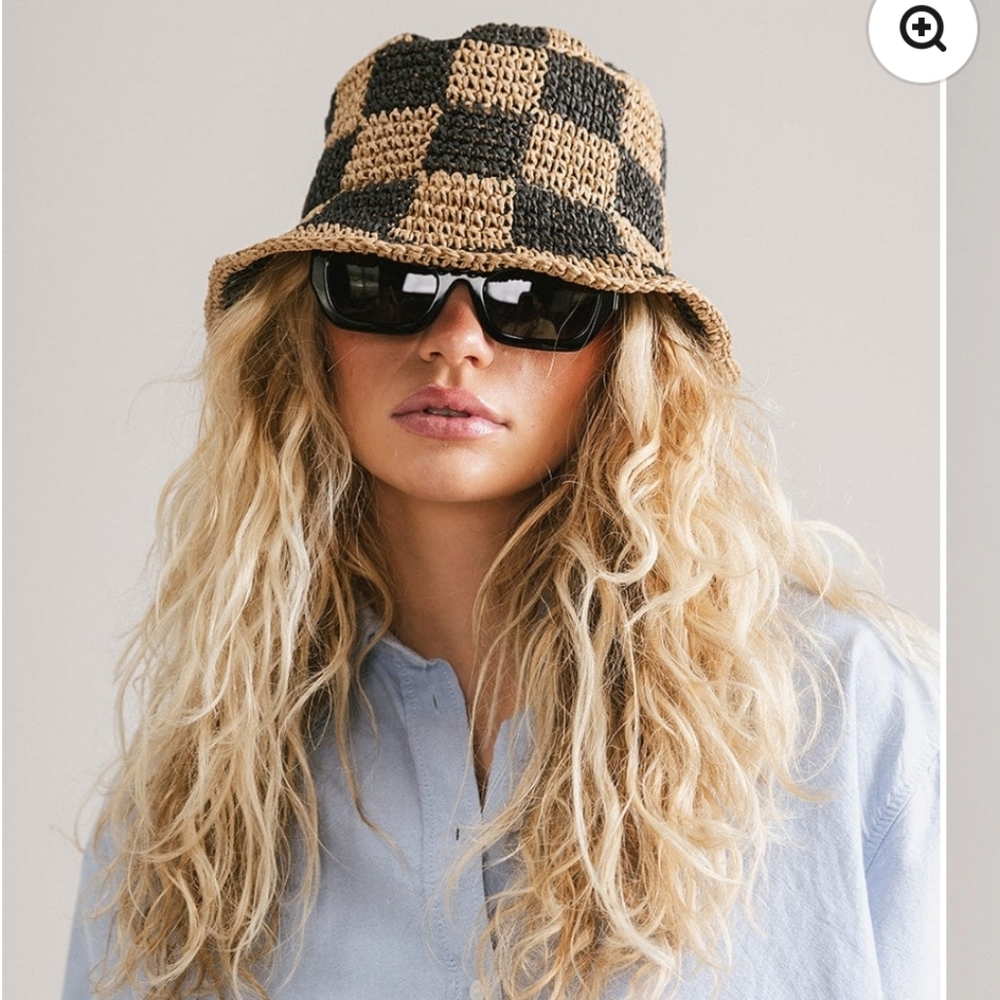 Black and Tan Checkered Bucket Hat